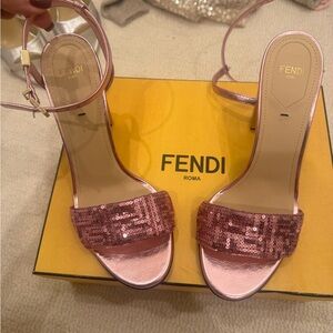 Fendi Pink Sequin Heels